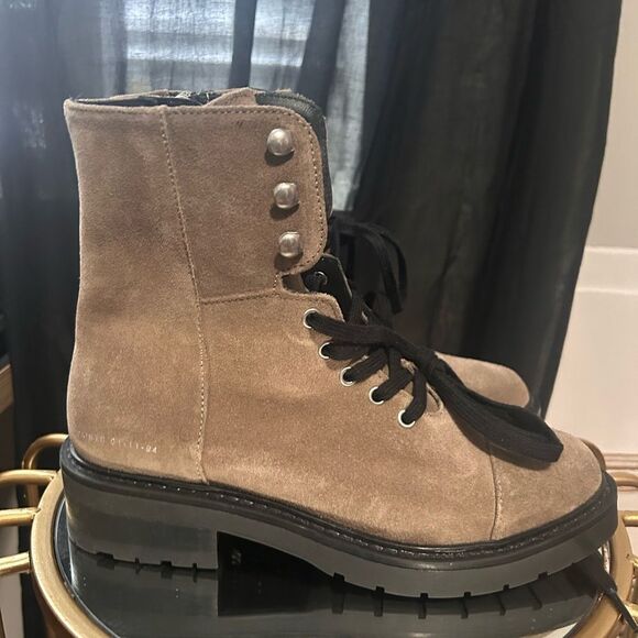 AllSaints Dusty Cap Toe Combat Lug sole Boots NEW - Picture 3 of 6